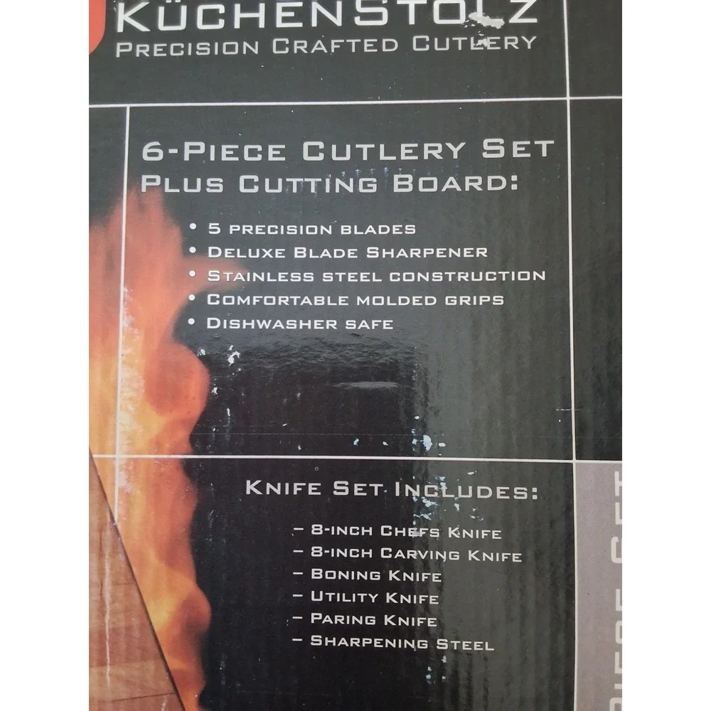 Vintage Kuchenstolz 6 Piece Knife Set & Cutting Board. NEW